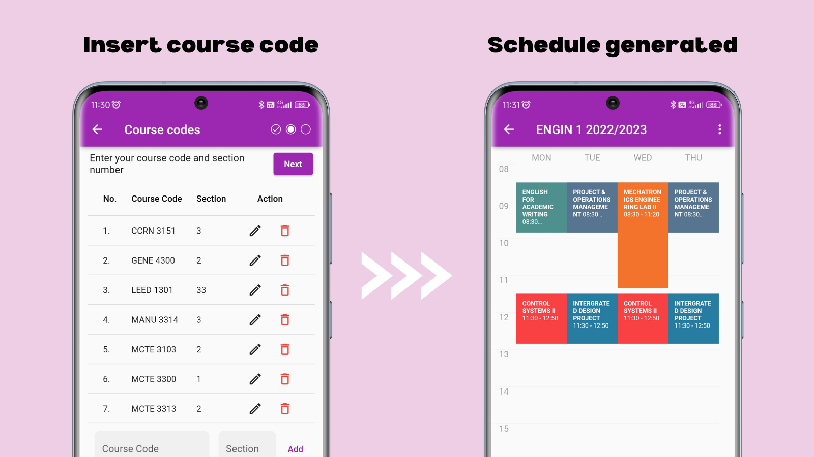 IIUM Schedule app